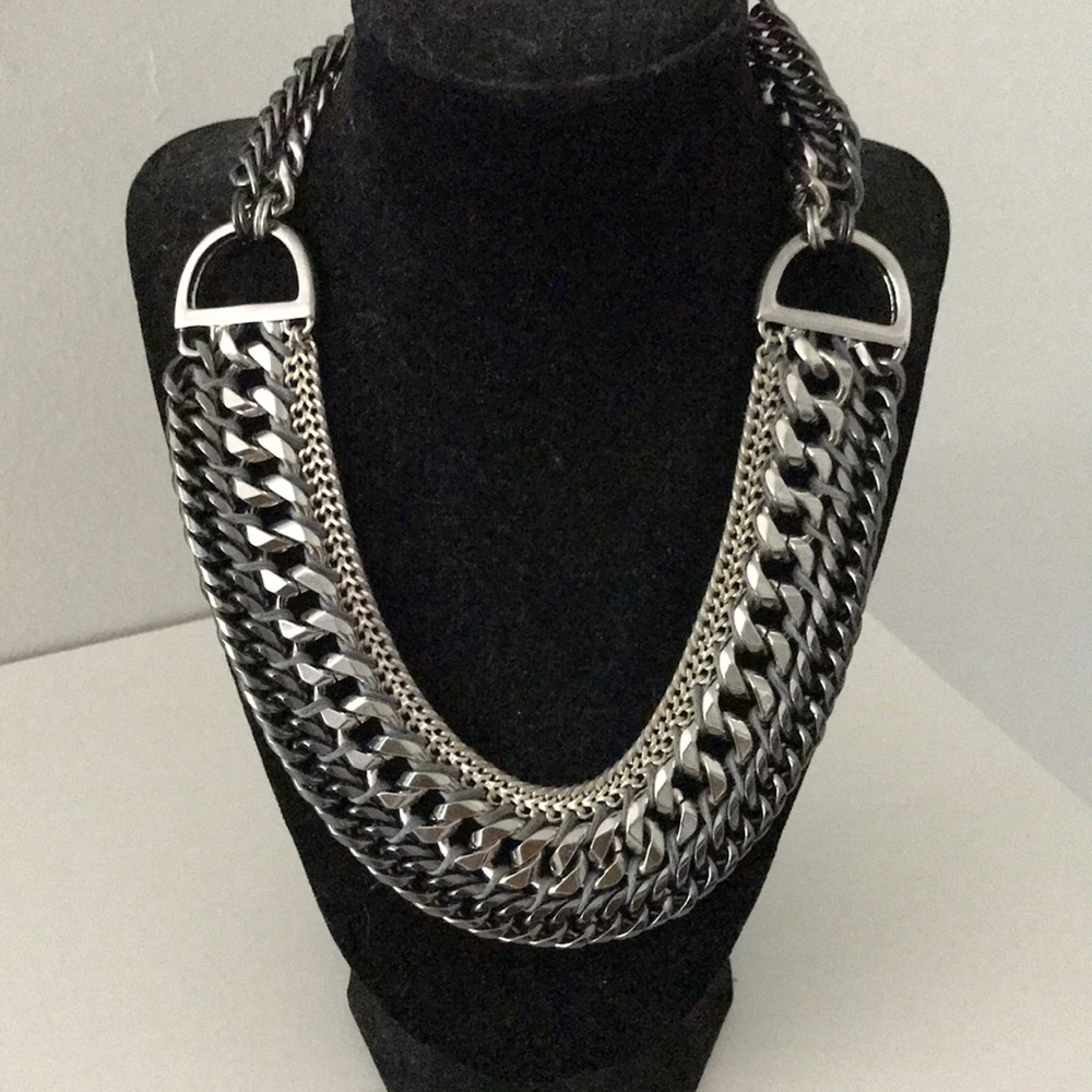 Stella & Dot Chunky Silver Statement Necklace